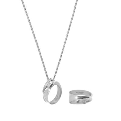 Zaha Hadid Twist Collection Ring Necklace by Tateossian