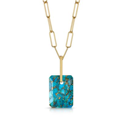 Fervor Montréal Copper Turquoise Slab Necklace