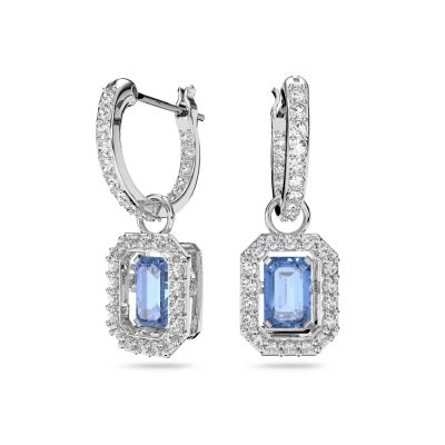 Swarovski Millenia Octagon Cut Blue Drop Earrings
