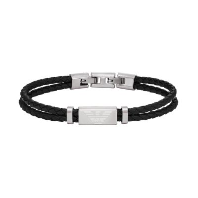 Emporio Armani ID Leather Bracelet